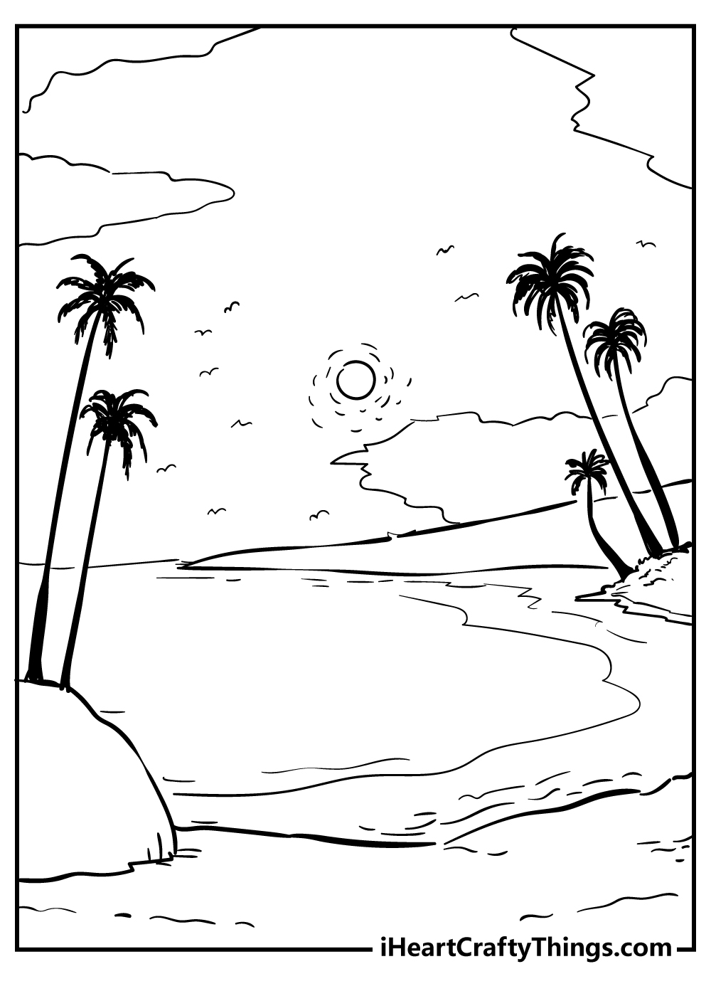 Sunset coloring pages free printables