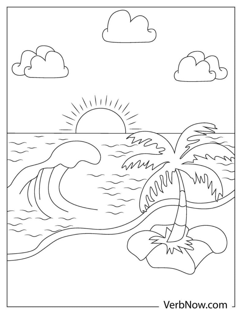 Free sunset coloring pages book for download printable pdf