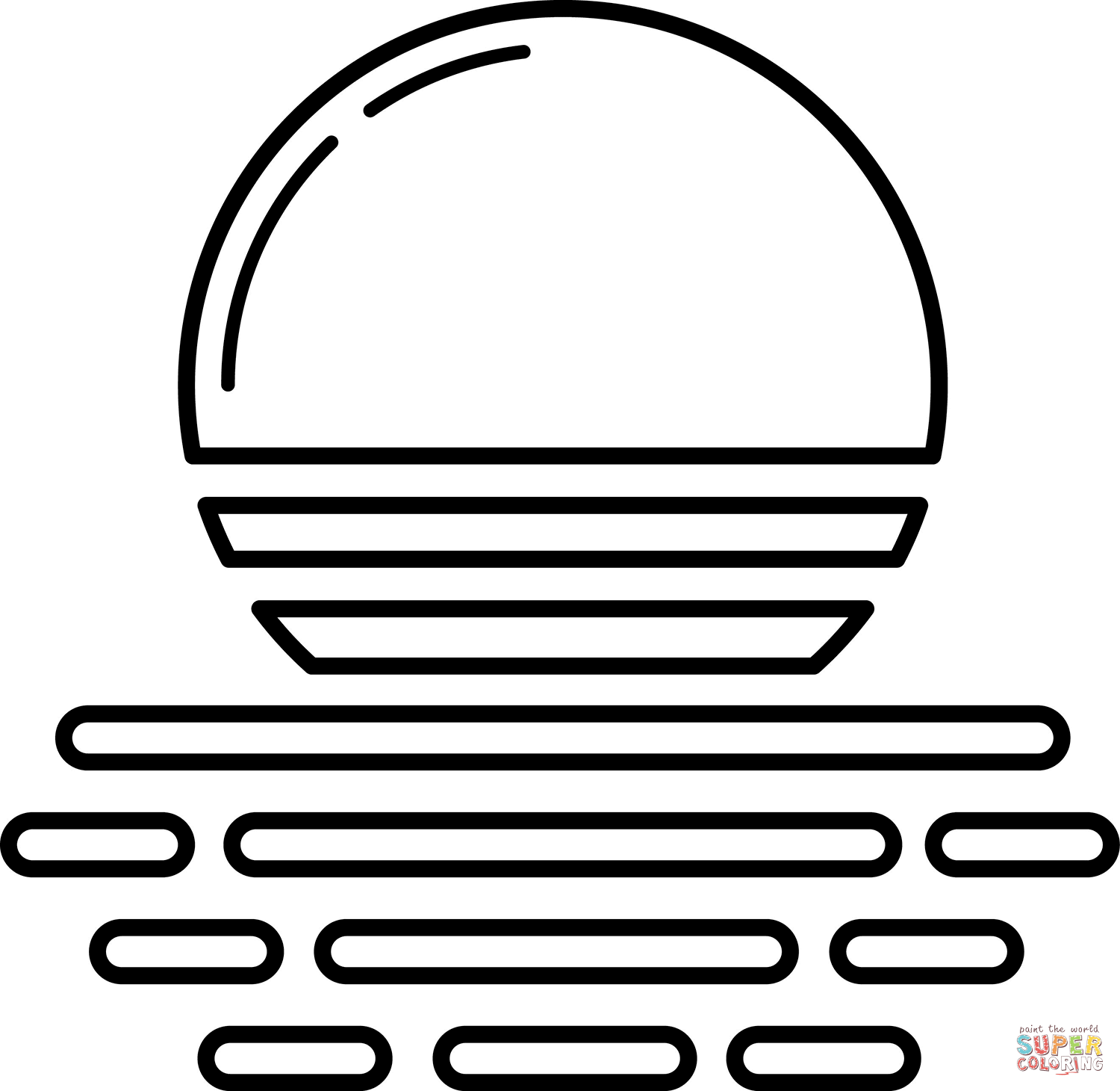 Sunset coloring page free printable coloring pages