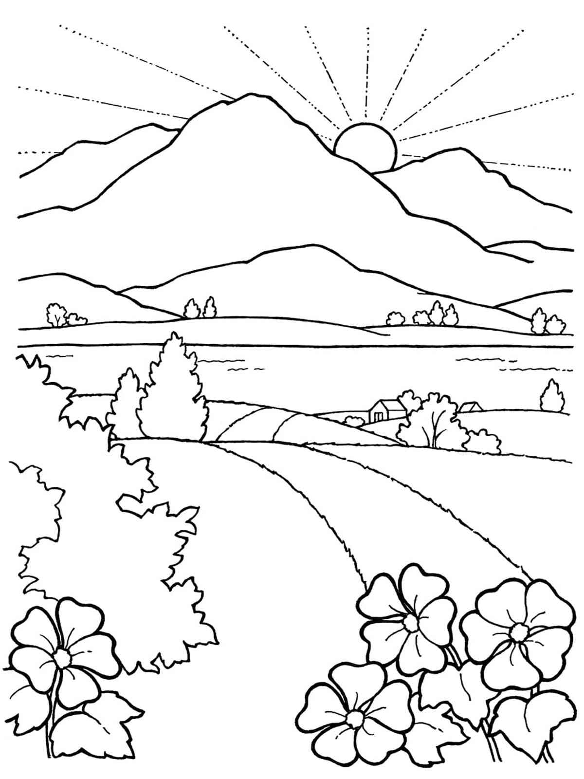 Sunset coloring pages