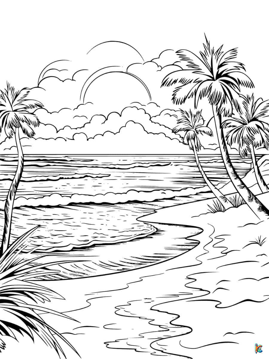 Sunset coloring pages â