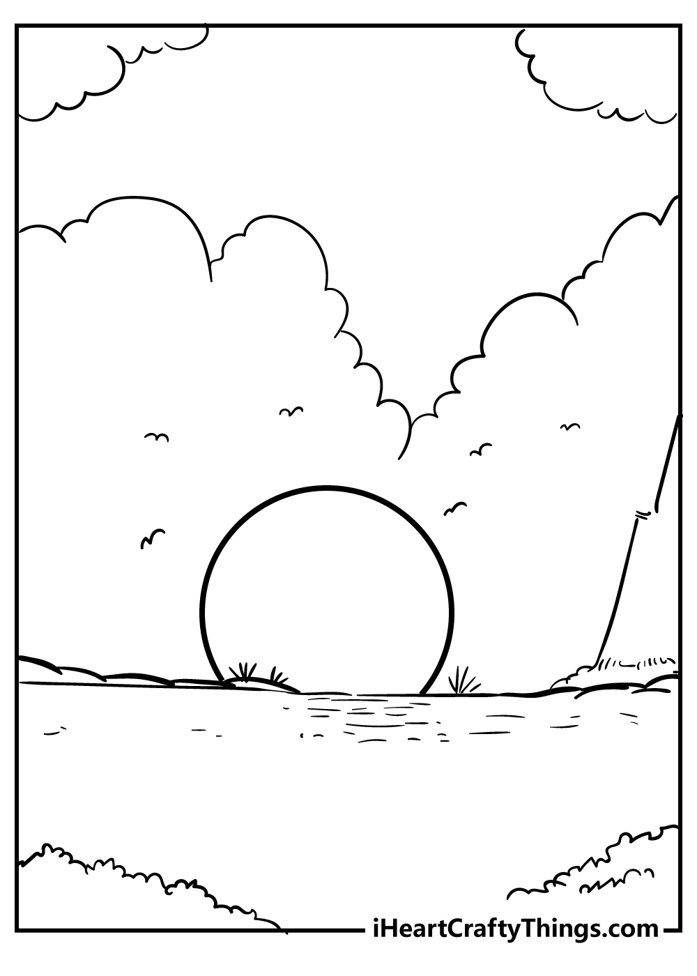 Sunset coloring pages free printables