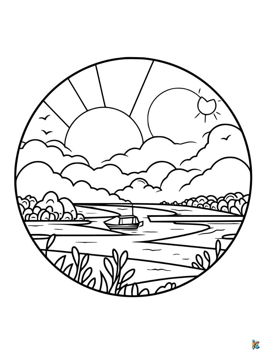 Sunset coloring pages â