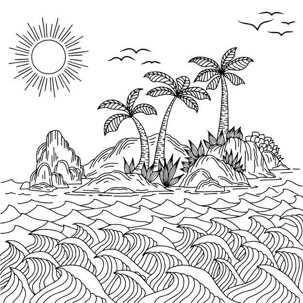 Sunset coloring pages images