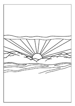 Get inspired by the beauty of sunset with our printable coloring pages pdf