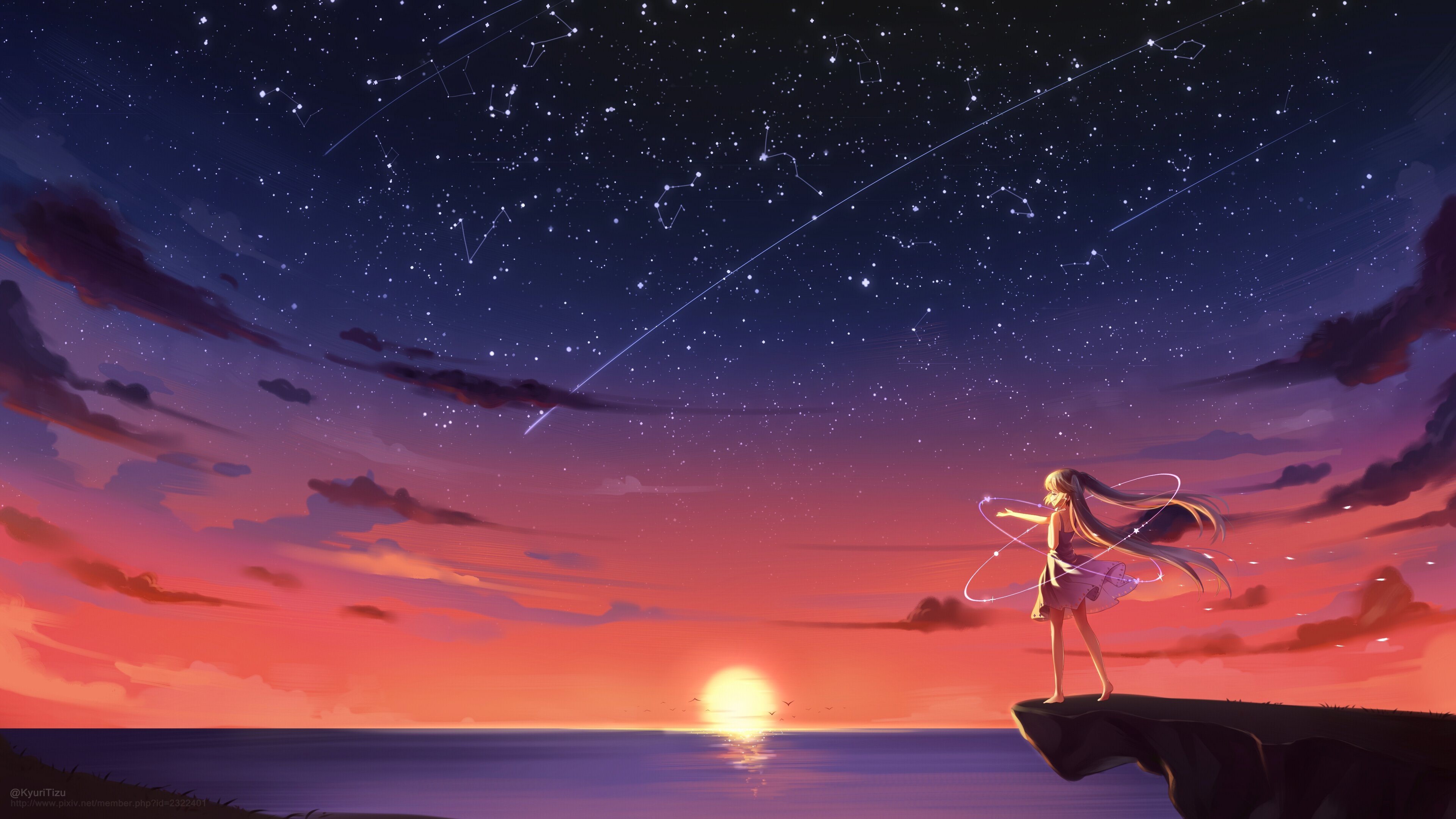 480x854 Walking In Ocean Anime Girl 5k Android One ,HD 4k  Wallpapers,Images,Backgrounds,Photos and Pictures