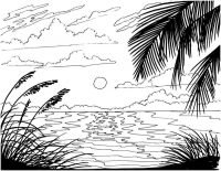 Sunset coloring pages printable for free download