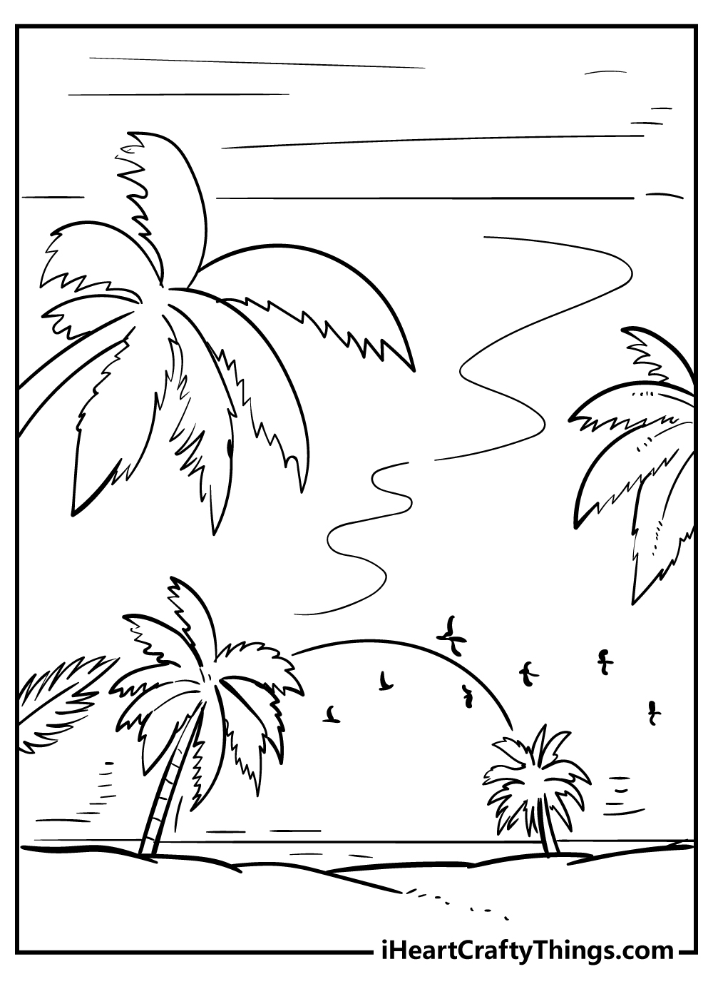 Sunset coloring pages free printables