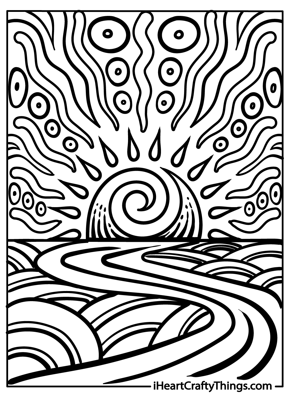 Sunset coloring pages free printables