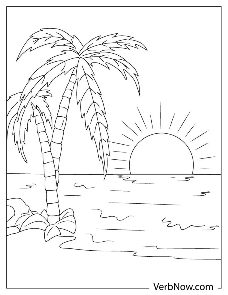 Free sunset coloring pages book for download printable pdf