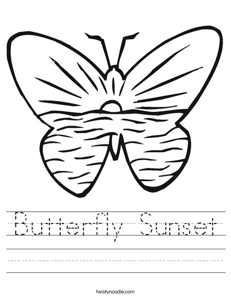 Butterfly sunset worksheet