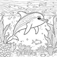 Dolphin coloring pages for kids free pdf downloads