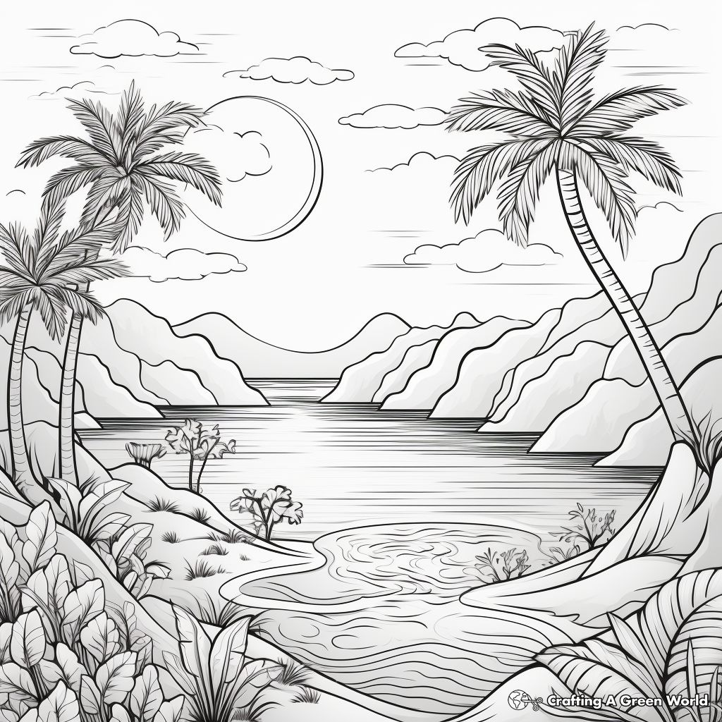 Sunset coloring pages