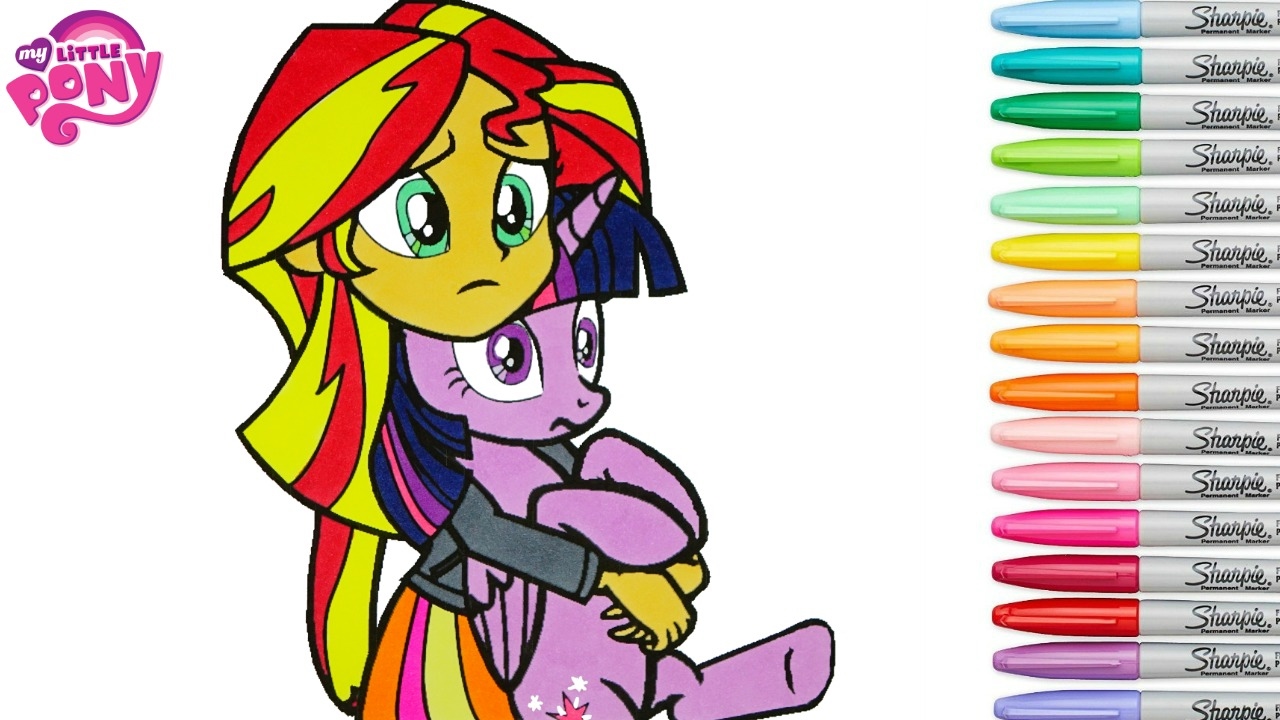 My little pony coloring book sunset shimmer twilight sparkle equestria girls mlp mlpeg eqg