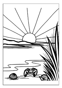 Experience the wonder of nature with our sunset coloring sheets pages