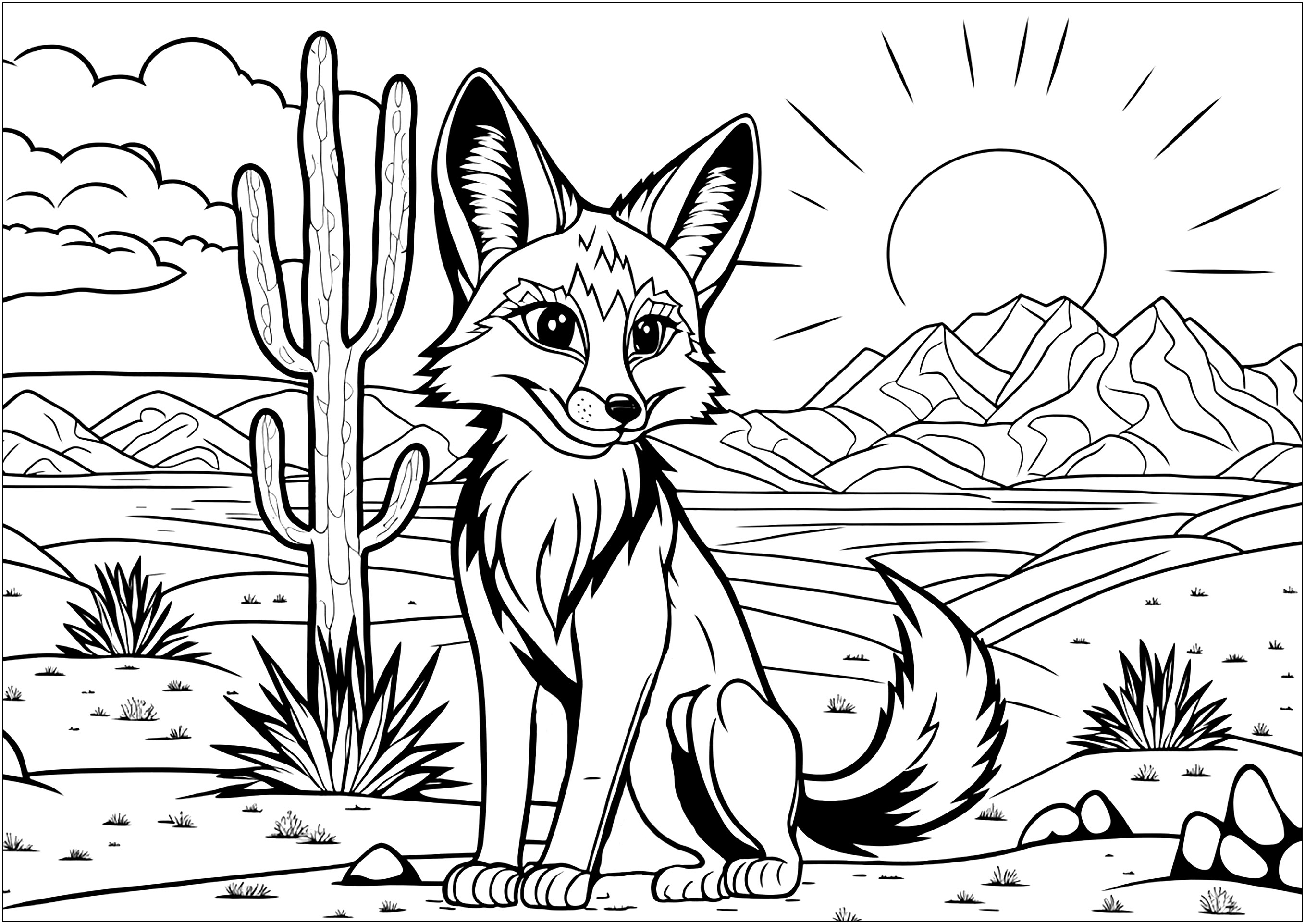 Coloring of a desert fox