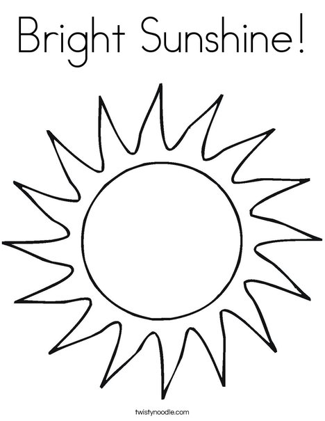 Bright sunshine coloring page