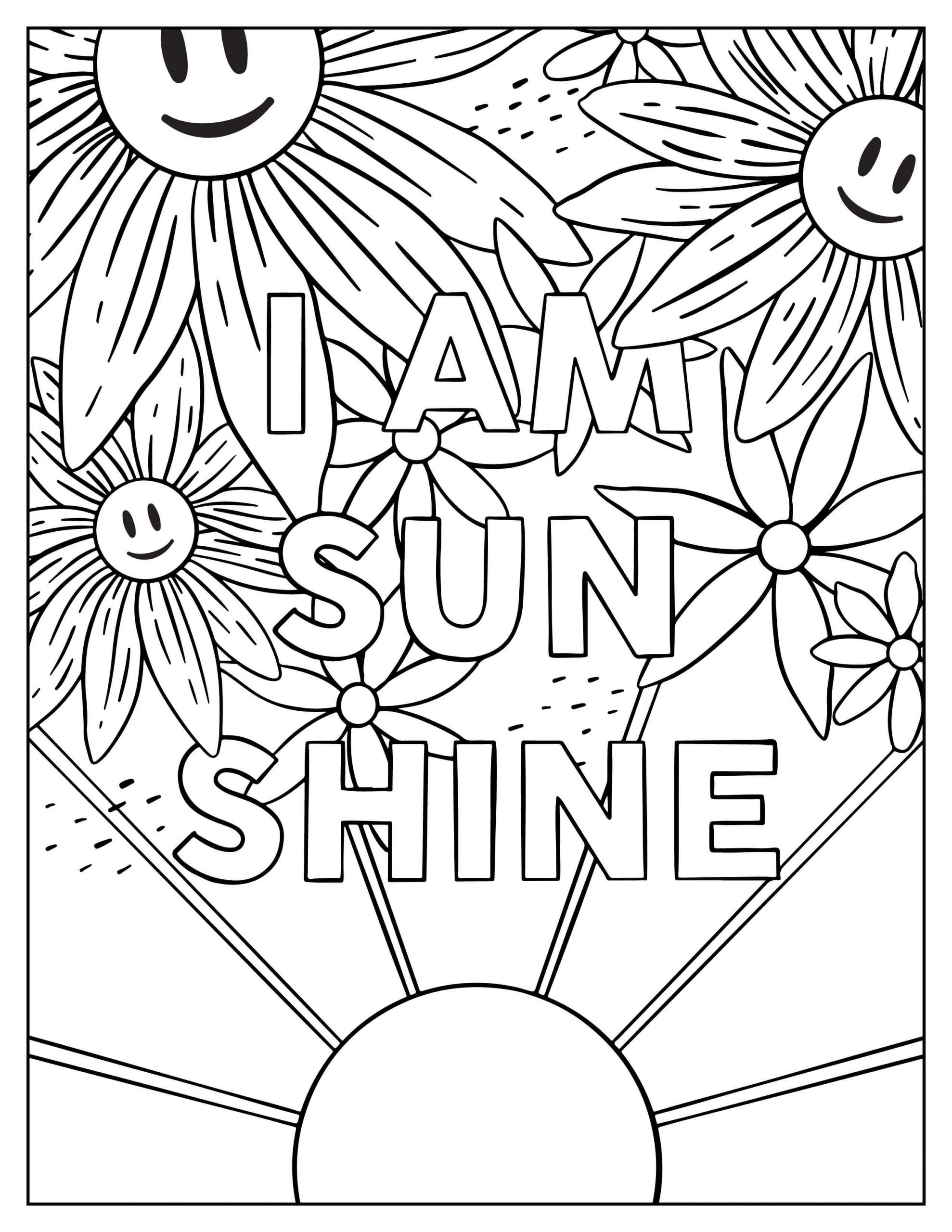 I am the sunshine for spring coloring page