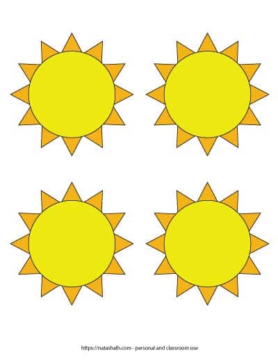 Free printable sun templates