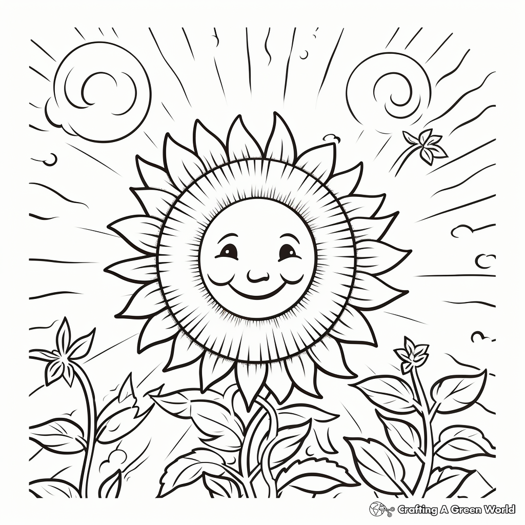 Sun coloring pages