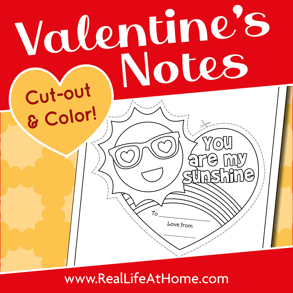 You are my sunshine valentine cards or coloring pages free printables