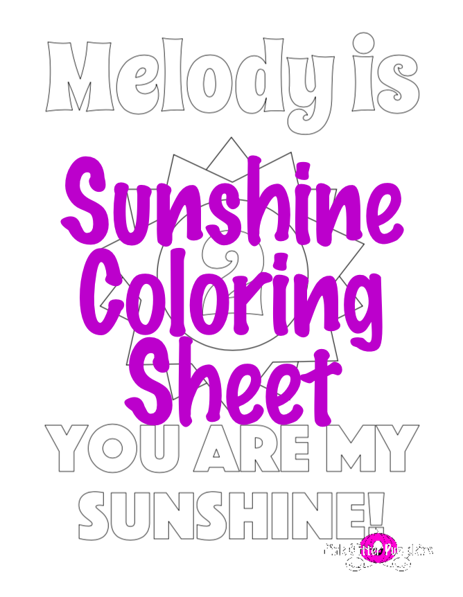 Sunshine coloring sheet â pink glitter pumpkins