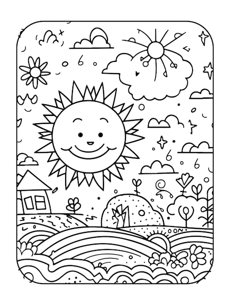 Page sun coloring images