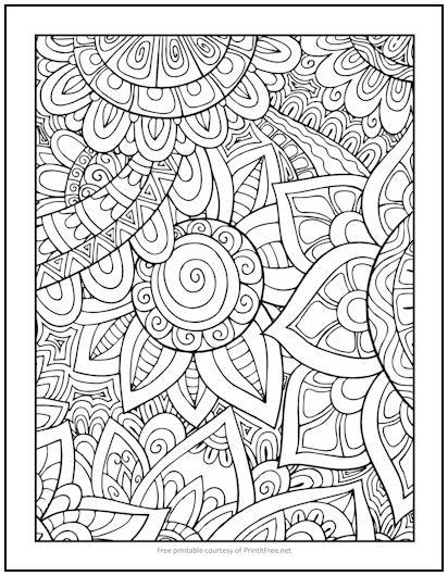 Flowers in the sun coloring page print it free