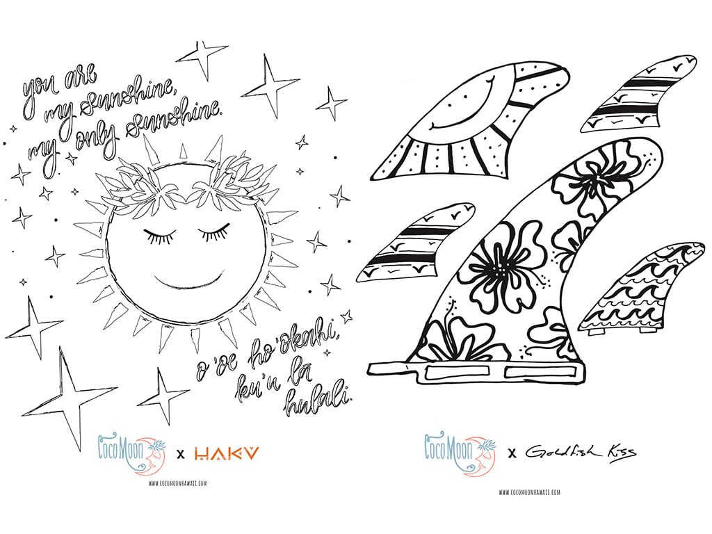 Hawaii artists share free printable coloring sheets for kids