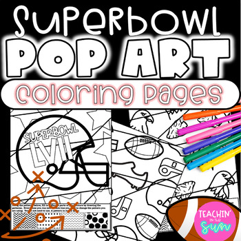 Super bowl superbowl coloring pop art pages creative projects pages