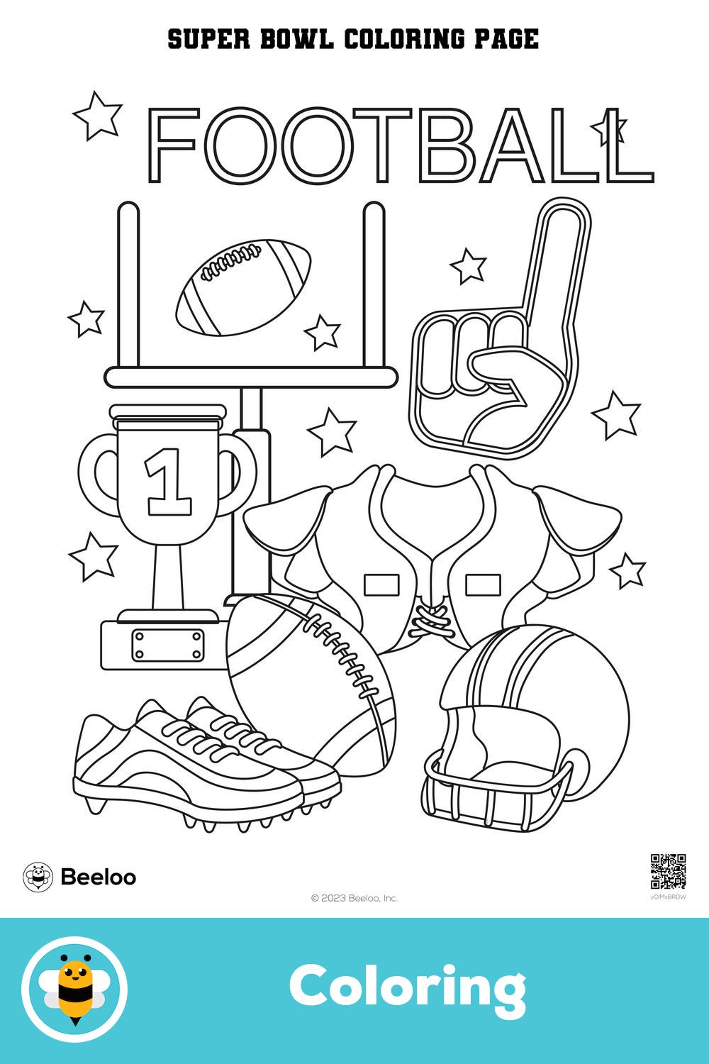 Fun football coloring page for kids