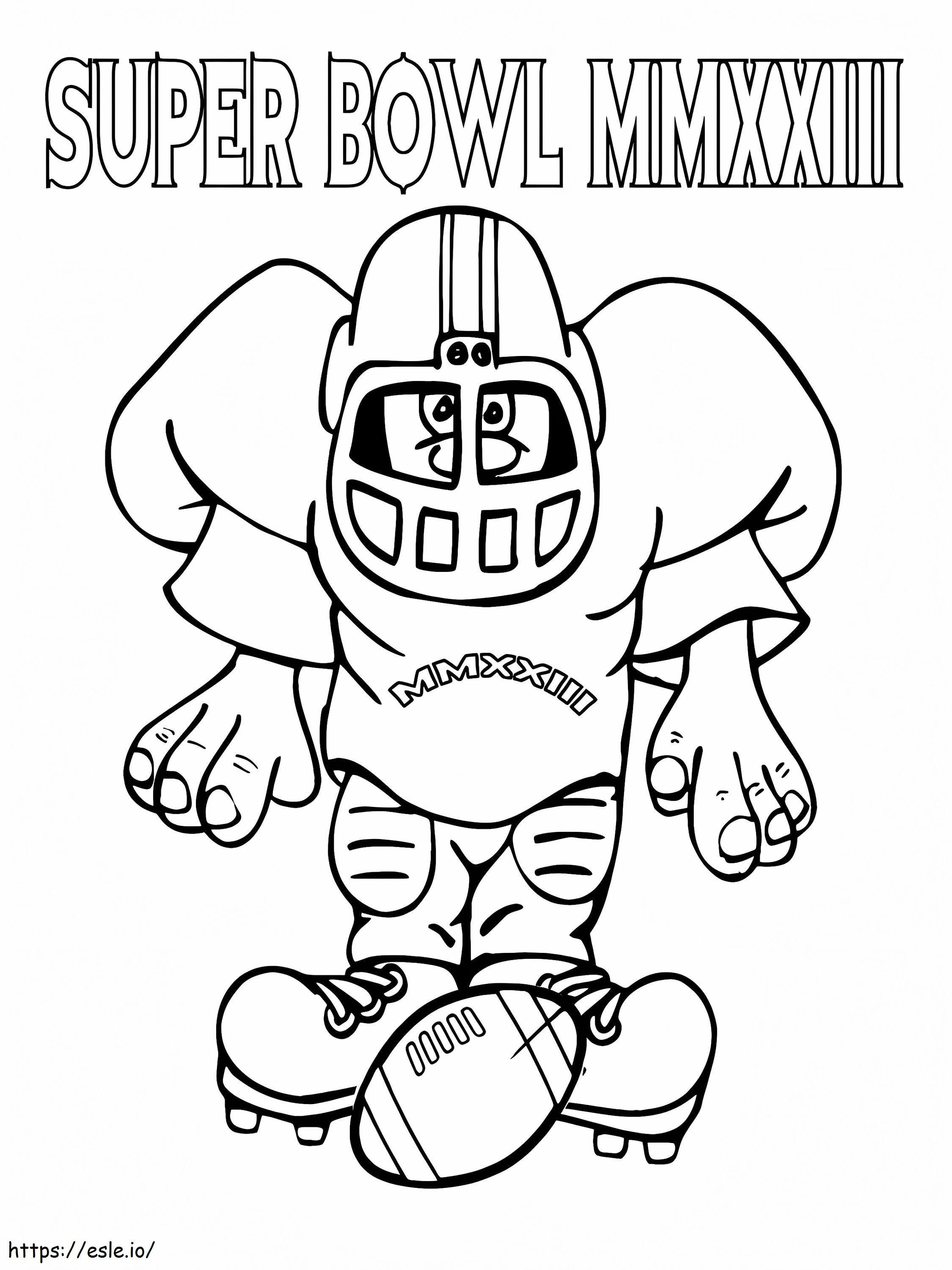 Cartoon football player coloring page