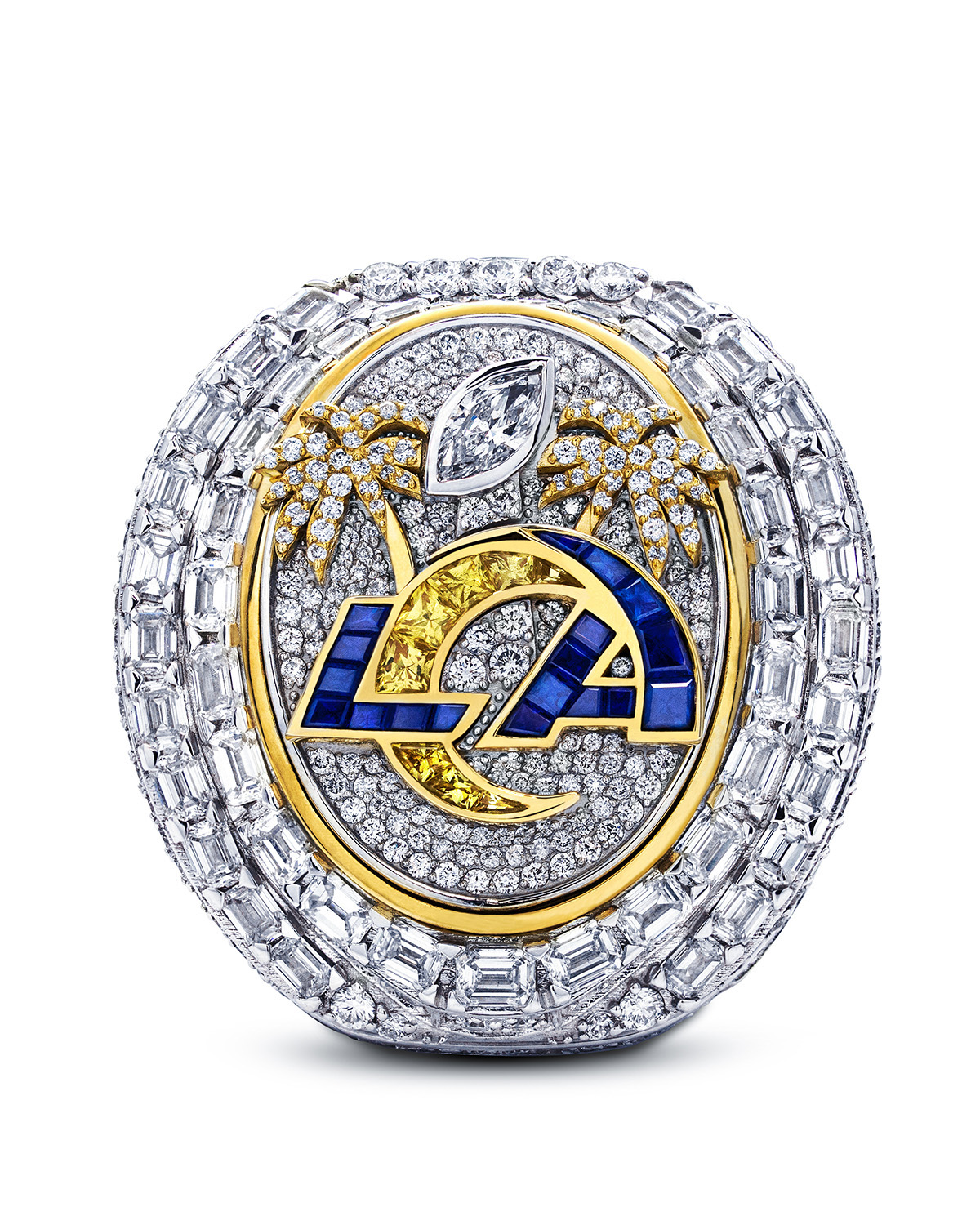The los angeles rams super bowl lvi ring has the most diamond carat weight in championship ring history