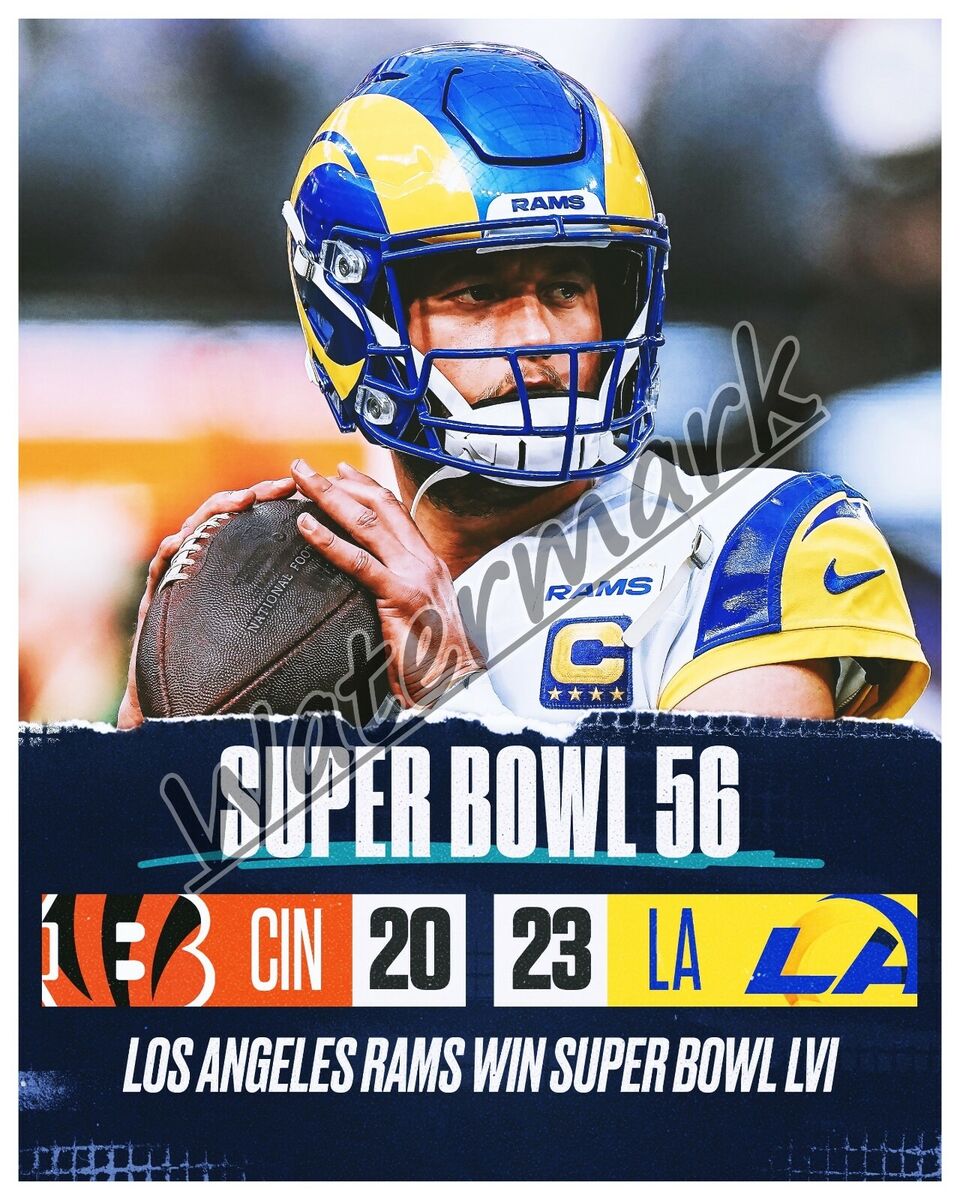 Nfl super bowl lvi champion los angeles rams matthew stafford color x photo