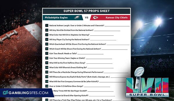 Free printable super bowl prop bet sheets for