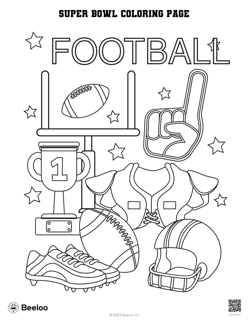 Super bowl coloring page â printable crafts and activities for kids