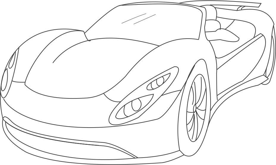 Super car coloring printable page for kids