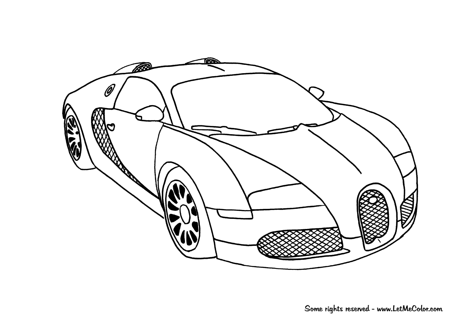 Bugatti veyron supercar coloring page