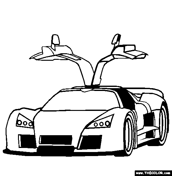 Supercars and prototype cars online coloring pages