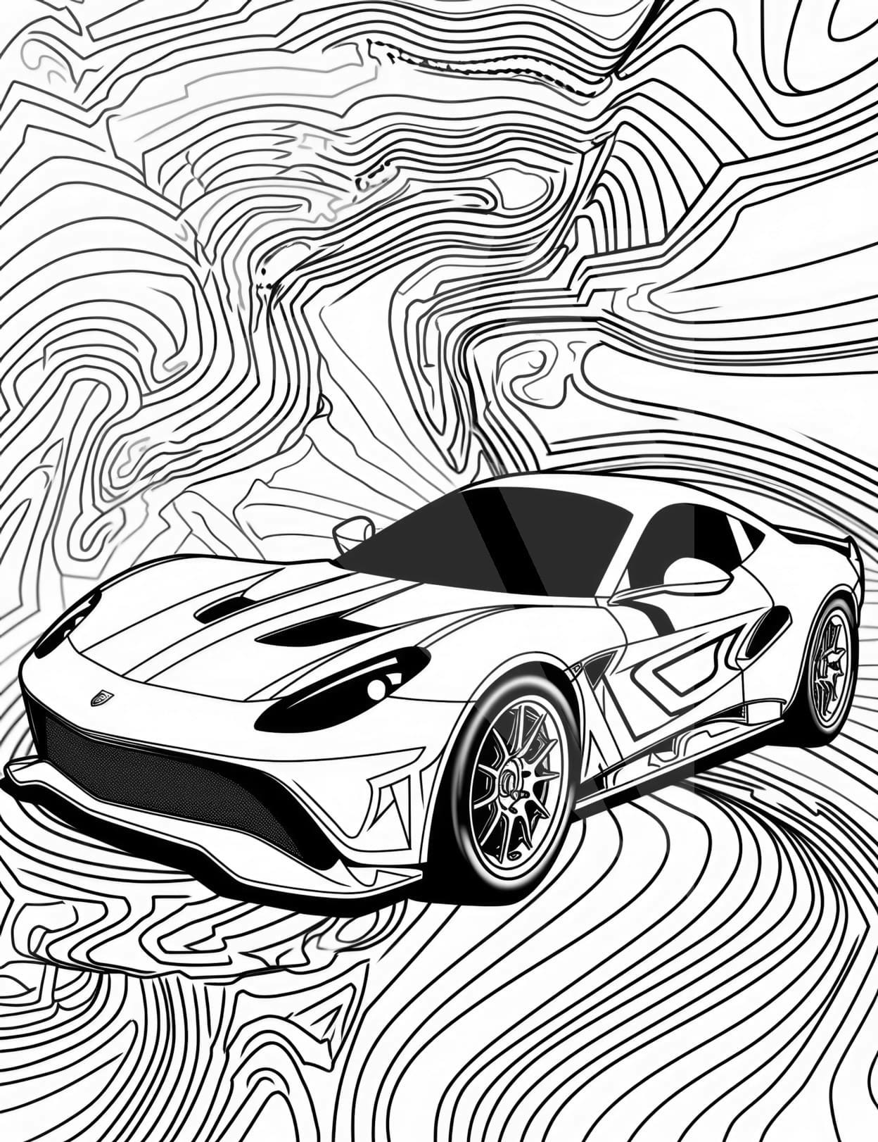 Car coloring pages for adults and kids