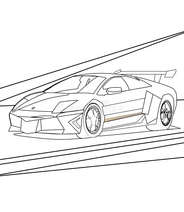 Super car coloring page stock illustration illustration of book