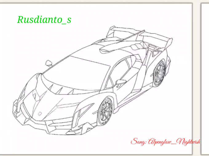 Draw awesome supercar coloring page for your children by rusdiantos