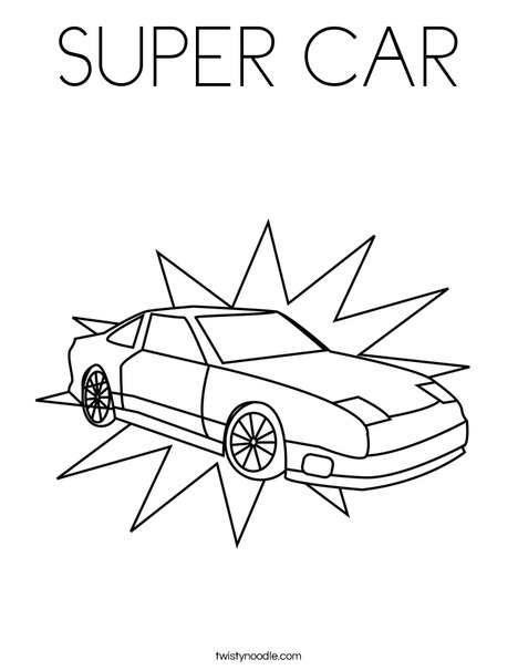 Super car coloring page