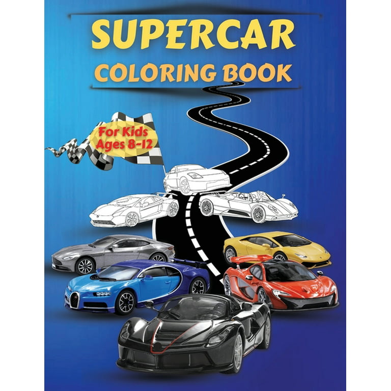 Supercar coloring book for kids ages