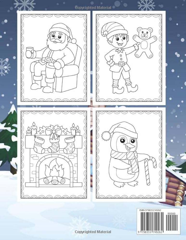 Cheap christmas coloring book for kids super cute fun easy and simple christmas coloring pages filled with santa snowman trees reindeer and many more christmas gifts for kids ages