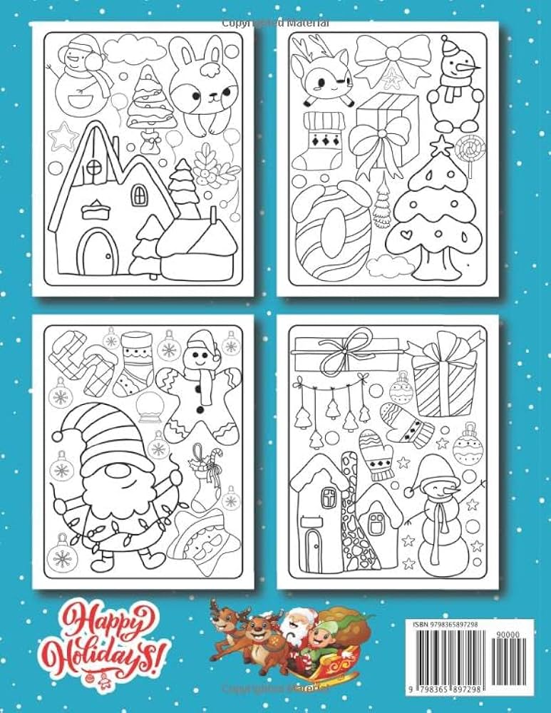 Christmas coloring book for kids ages super cute easy and simple christmas coloring pages filled with santa snowman christmas trees reindeer rudolf for kids ages press ruksa books