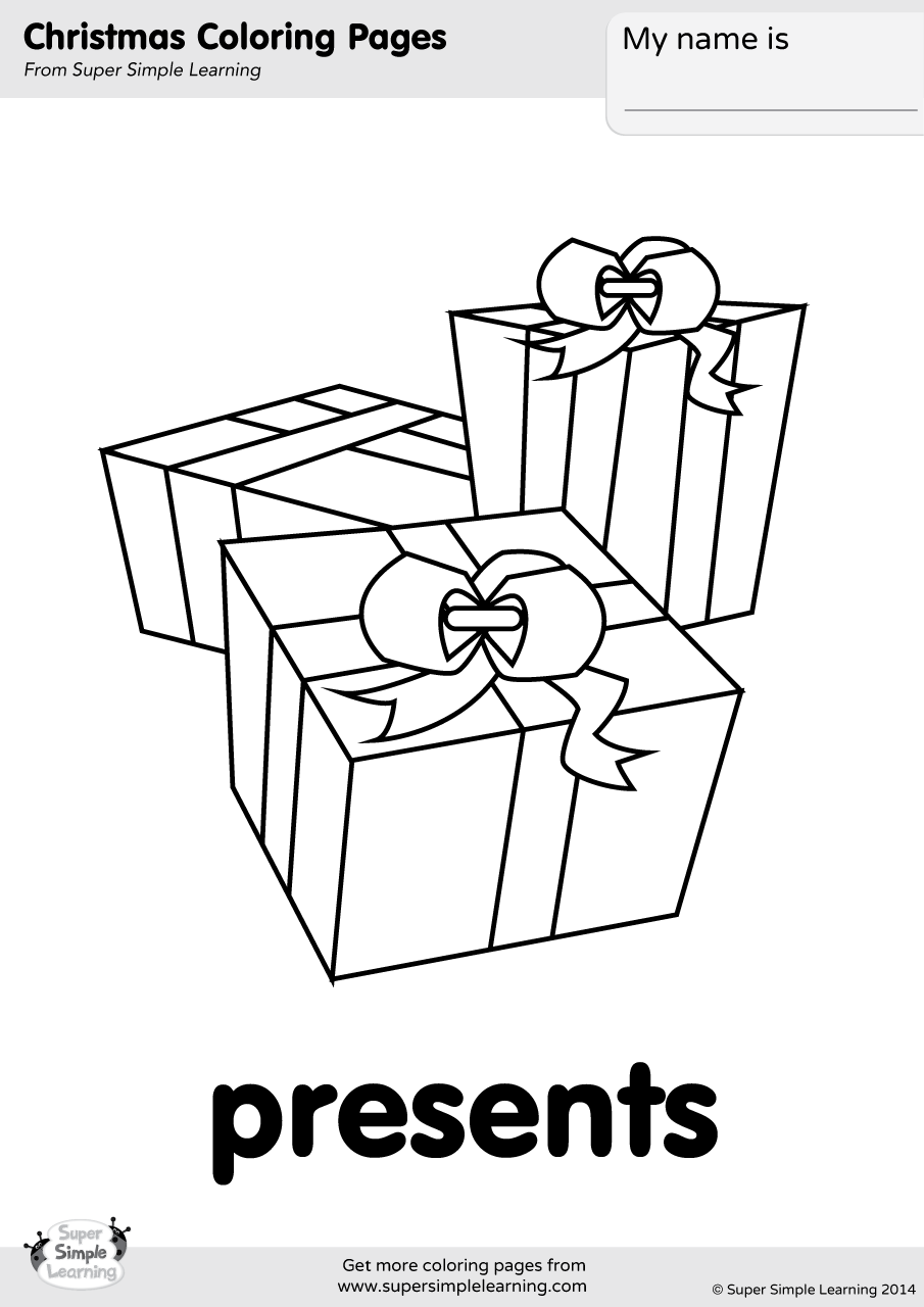 Presents coloring page