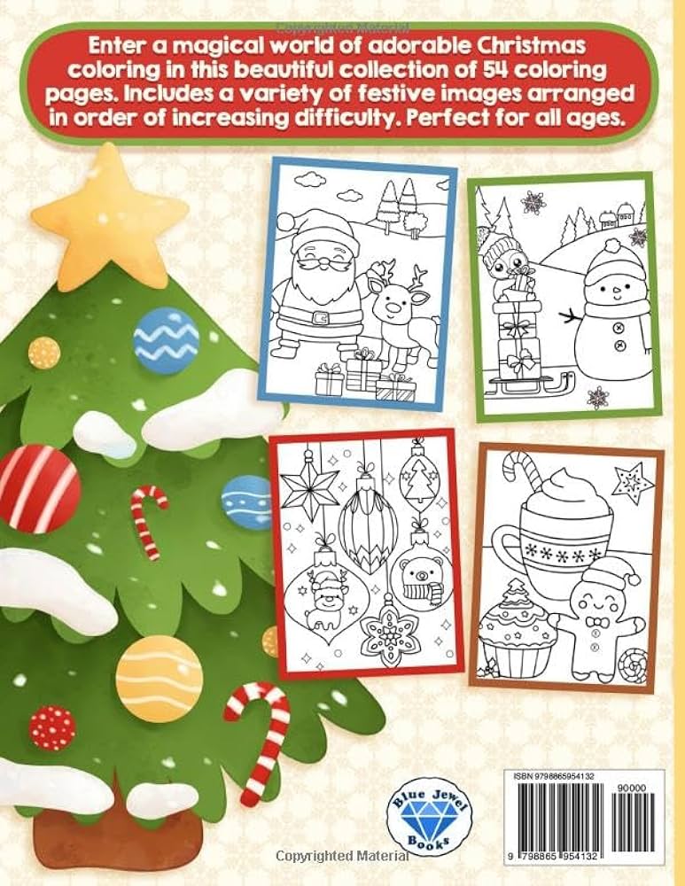 Christmas coloring book for kids super cute festive designs for boys and girls ages