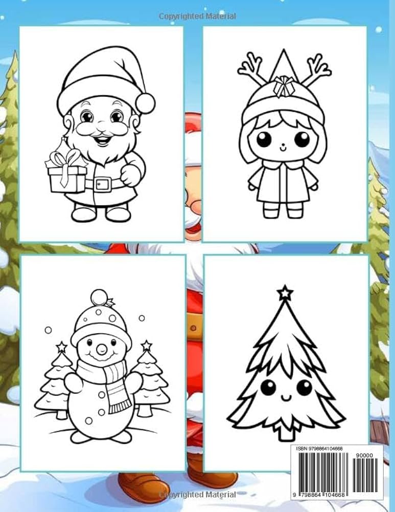 Christmas coloring book for kids super fun and easy designs with merry christmas been manal books