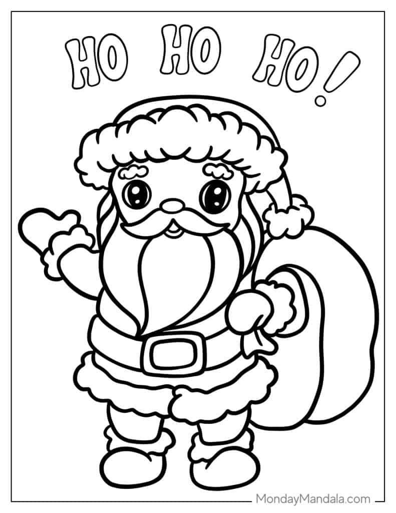 Santa coloring pages free pdf printables